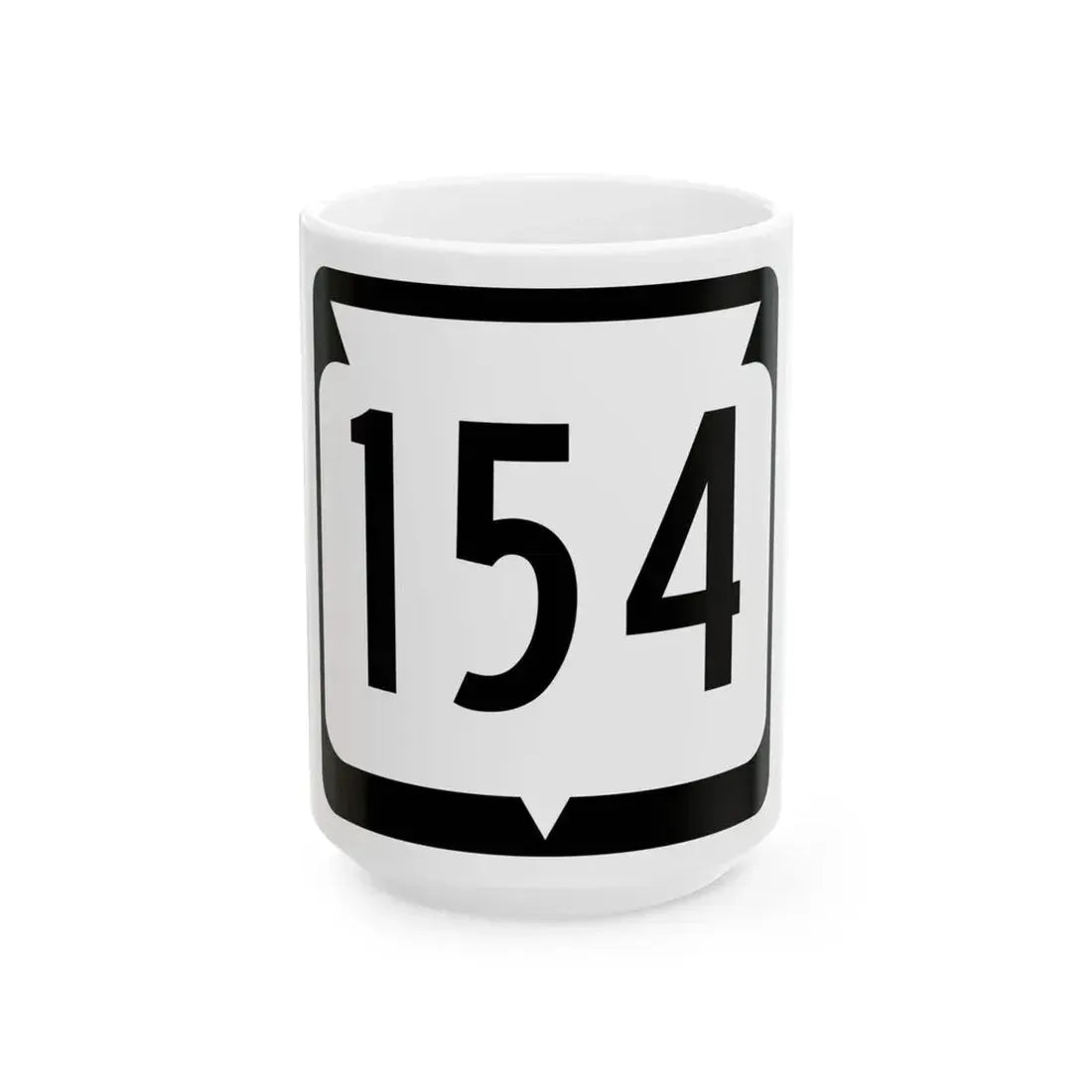 WIS 154 (Wisconsin) (Road Sign) White Coffee Mug 15oz - Go Mug Yourself