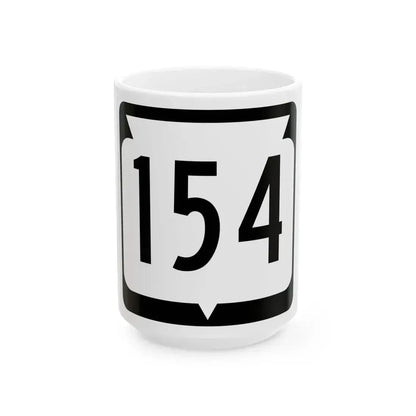 WIS 154 (Wisconsin) (Road Sign) White Coffee Mug 15oz - Go Mug Yourself