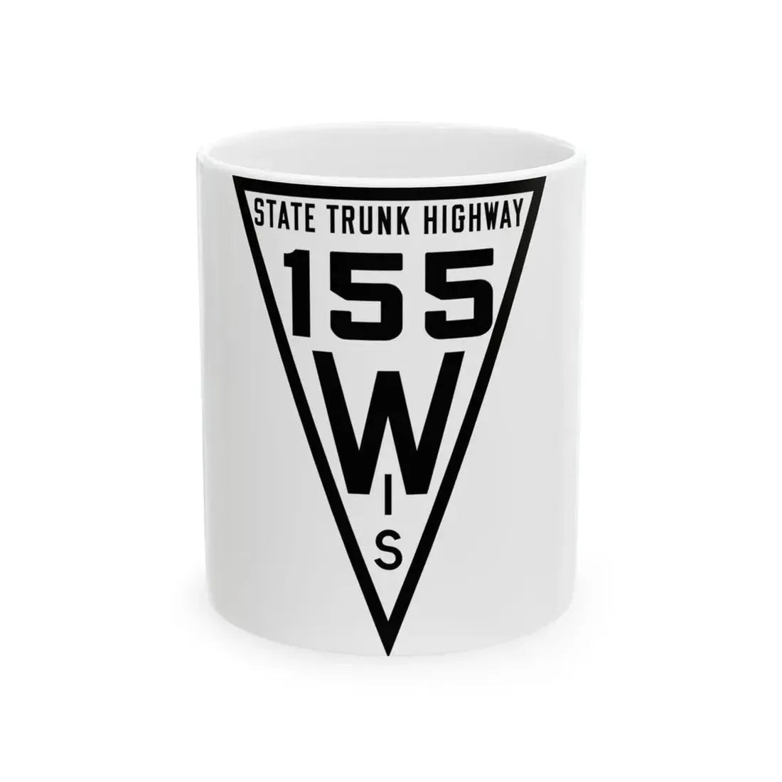 WIS 155 1919 (Wisconsin) (Road Sign) White Coffee Mug 11oz - Go Mug Yourself