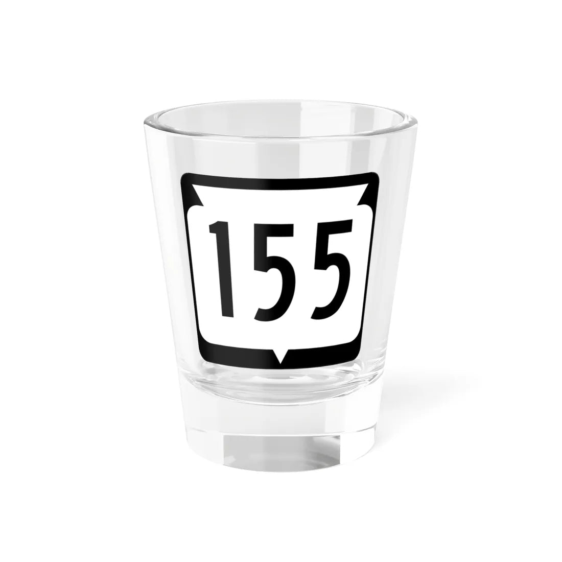 WIS 155 (Wisconsin) (Road Sign) Shot Glass 1.5oz 1.5oz - Go Mug Yourself