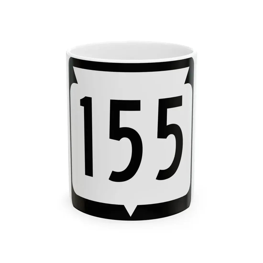 WIS 155 (Wisconsin) (Road Sign) White Coffee Mug 11oz - Go Mug Yourself
