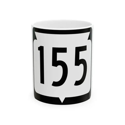 WIS 155 (Wisconsin) (Road Sign) White Coffee Mug 11oz - Go Mug Yourself