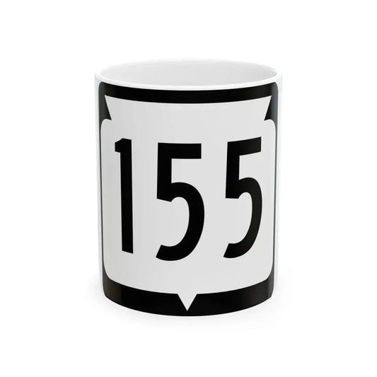 WIS 155 (Wisconsin) (Road Sign) White Coffee Mug 11oz - Go Mug Yourself