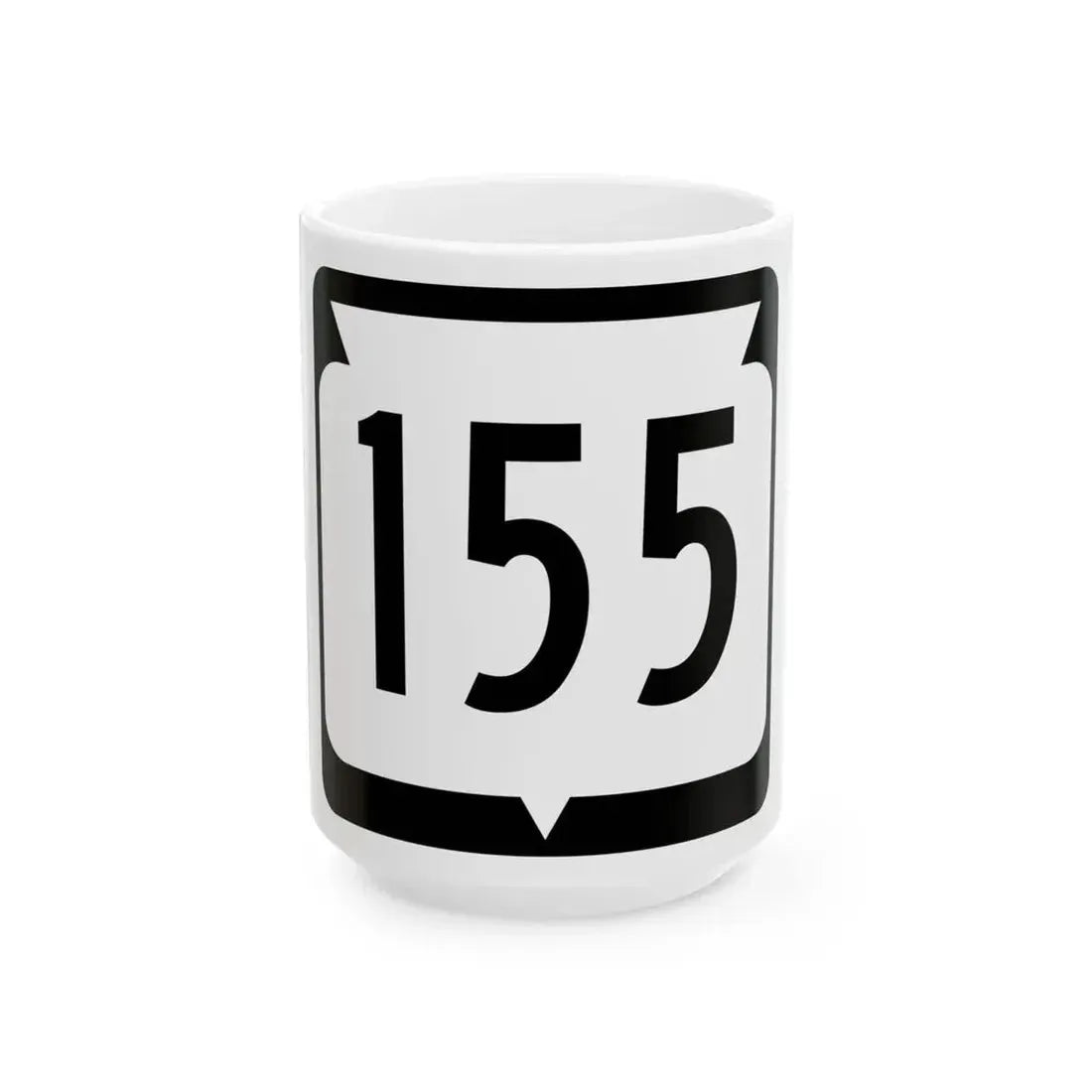WIS 155 (Wisconsin) (Road Sign) White Coffee Mug 15oz - Go Mug Yourself