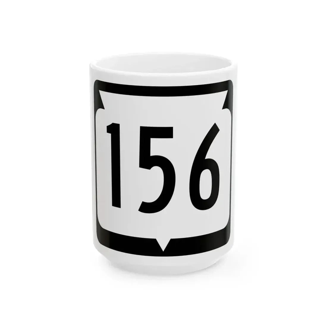 WIS 156 (Wisconsin) (Road Sign) White Coffee Mug 15oz - Go Mug Yourself