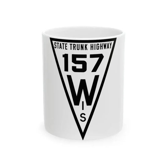 WIS 157 1919 (Wisconsin) (Road Sign) White Coffee Mug 11oz - Go Mug Yourself