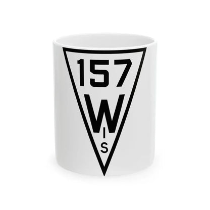 WIS 157 1927 (Wisconsin) (Road Sign) White Coffee Mug 11oz - Go Mug Yourself