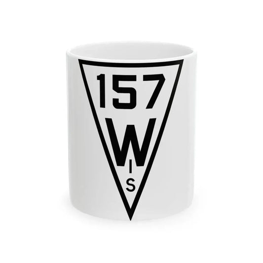 WIS 157 1927 (Wisconsin) (Road Sign) White Coffee Mug 11oz - Go Mug Yourself