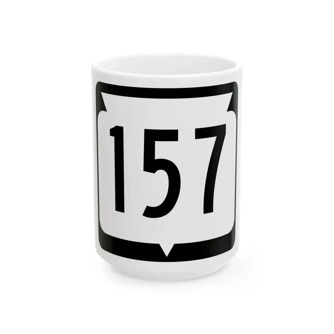WIS 157 (Wisconsin) (Road Sign) White Coffee Mug 15oz - Go Mug Yourself