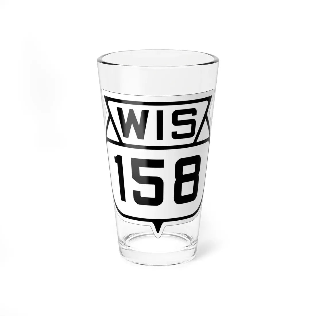 WIS 158 1938 (Wisconsin) (Road Sign) Pint Glass 16oz 16oz - Go Mug Yourself
