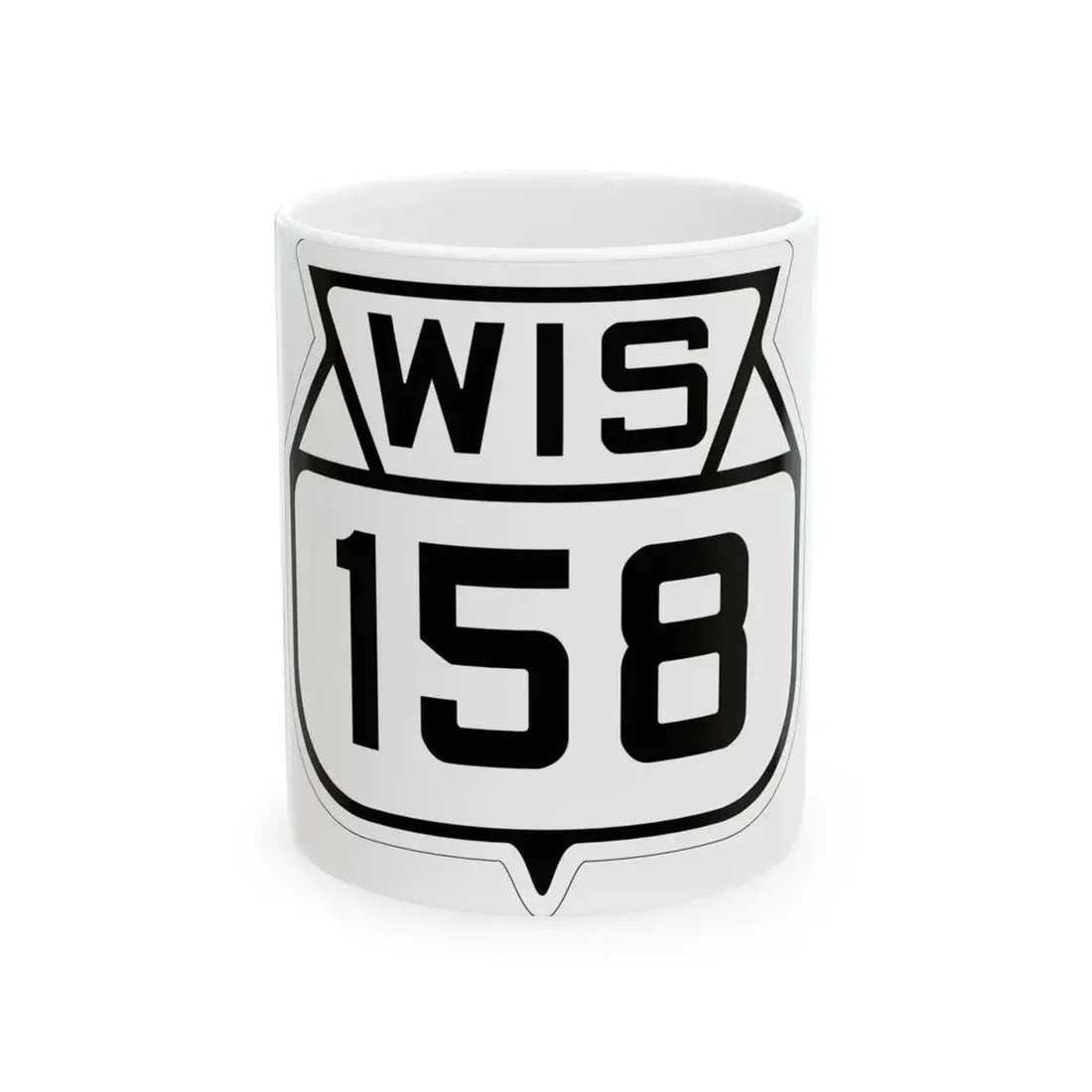 WIS 158 1938 (Wisconsin) (Road Sign) White Coffee Mug 11oz - Go Mug Yourself