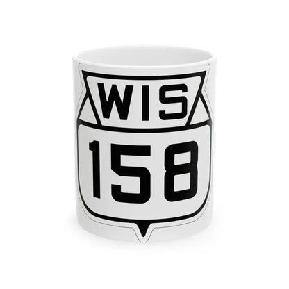 WIS 158 1938 (Wisconsin) (Road Sign) White Coffee Mug 11oz - Go Mug Yourself