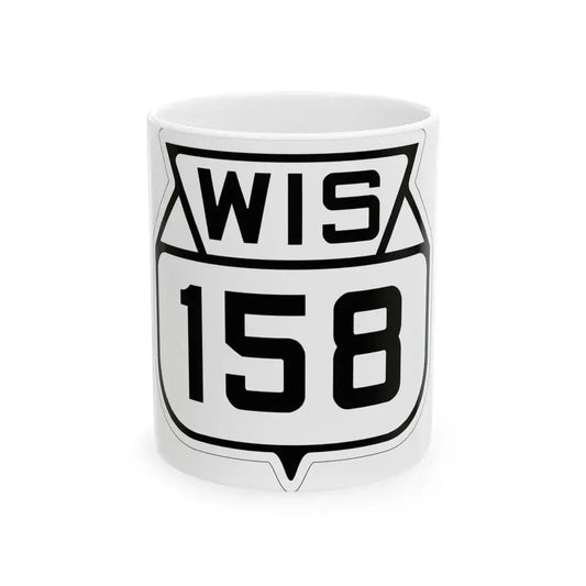 WIS 158 1938 (Wisconsin) (Road Sign) White Coffee Mug 11oz - Go Mug Yourself