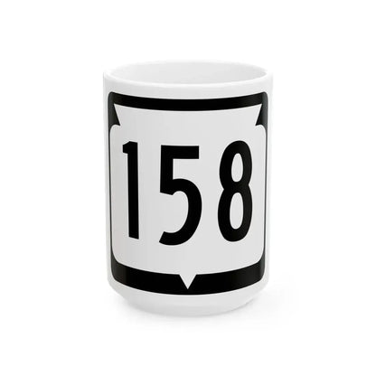 WIS 158 (Wisconsin) (Road Sign) White Coffee Mug 15oz - Go Mug Yourself