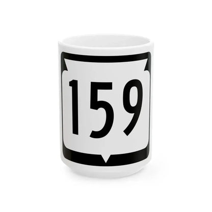 WIS 159 (Wisconsin) (Road Sign) White Coffee Mug 15oz - Go Mug Yourself