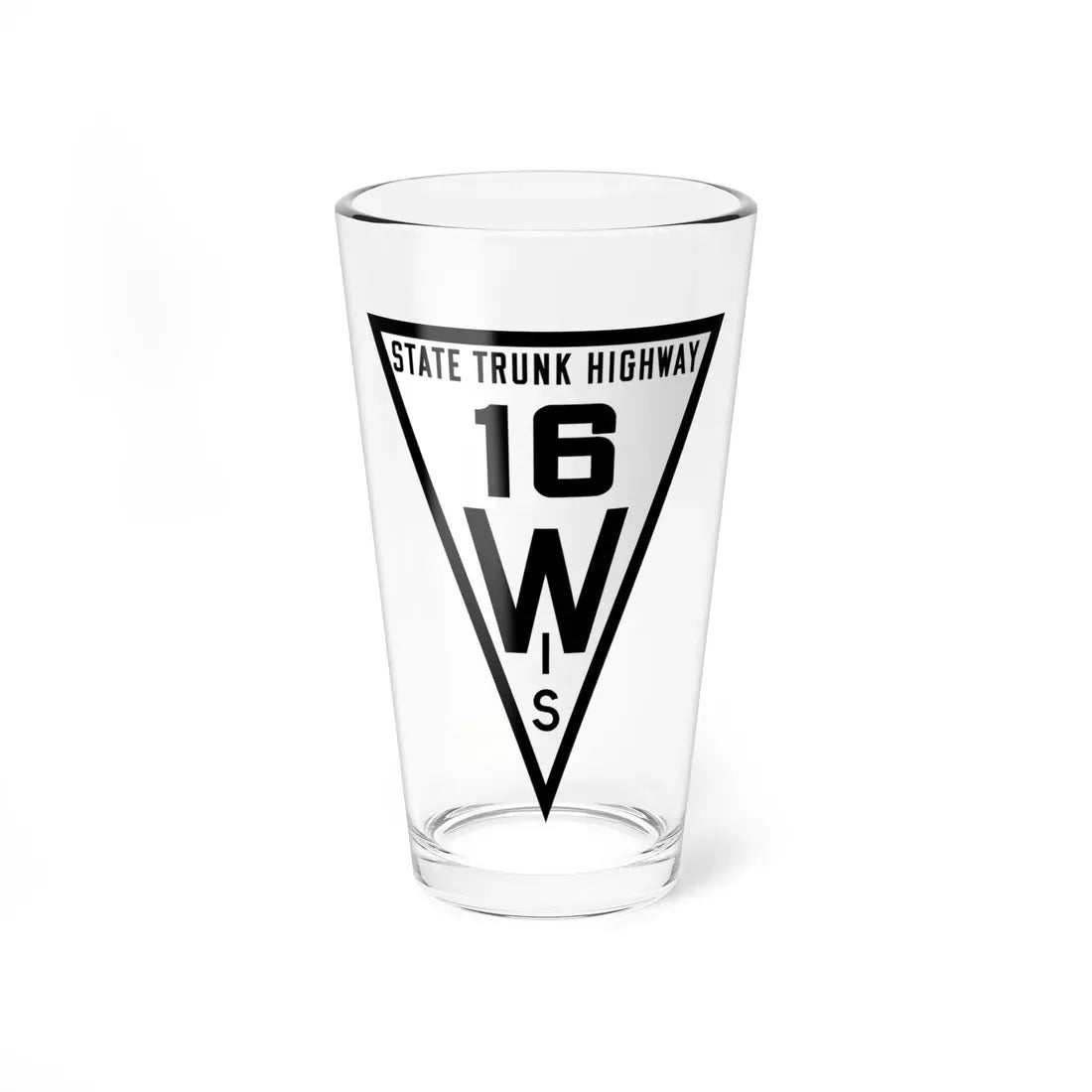 WIS 16 1919 (Wisconsin) (Road Sign) Pint Glass 16oz 16oz - Go Mug Yourself