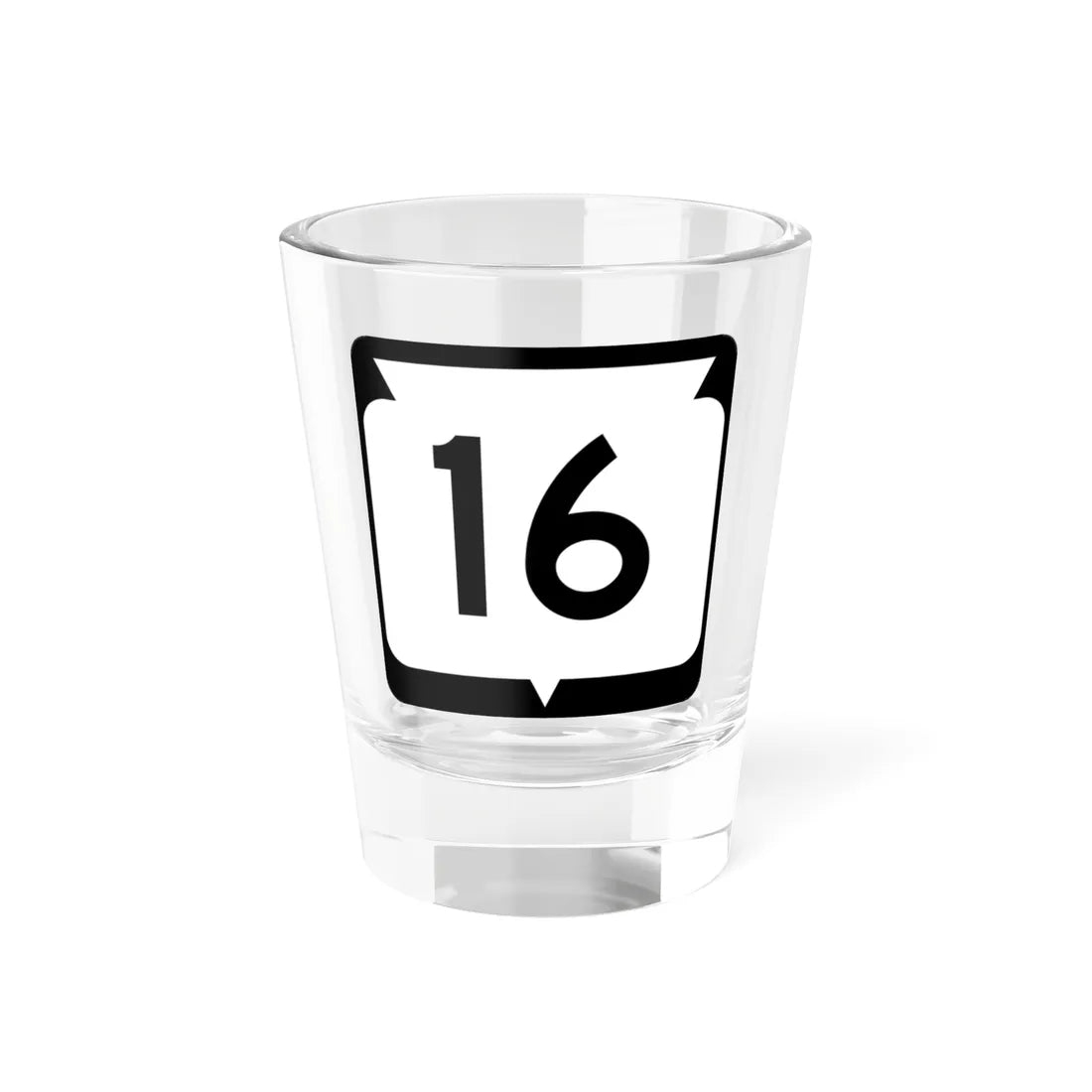 WIS 16 (Wisconsin) (Road Sign) Shot Glass 1.5oz 1.5oz - Go Mug Yourself