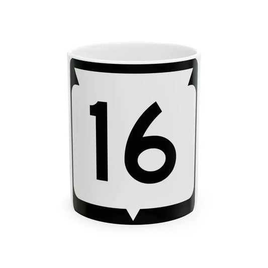 WIS 16 (Wisconsin) (Road Sign) White Coffee Mug 11oz - Go Mug Yourself