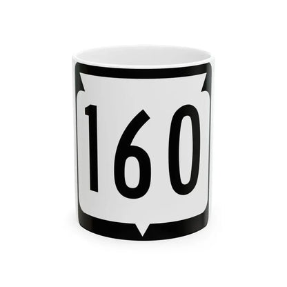 WIS 160 (Wisconsin) (Road Sign) White Coffee Mug 11oz - Go Mug Yourself