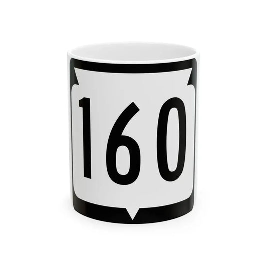 WIS 160 (Wisconsin) (Road Sign) White Coffee Mug 11oz - Go Mug Yourself
