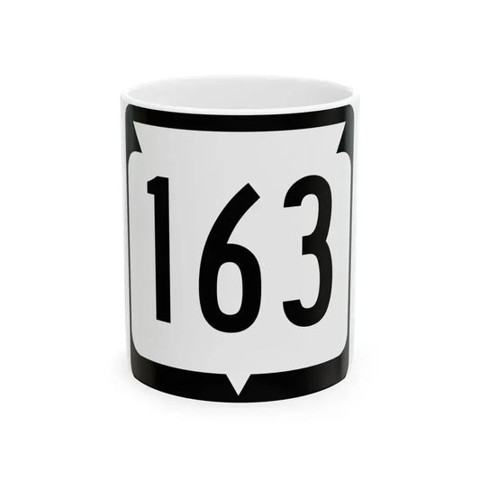 WIS 163 (Wisconsin) (Road Sign) White Coffee Mug 11oz - Go Mug Yourself