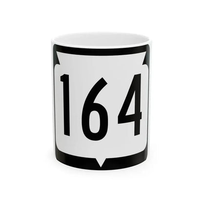 WIS 164 (Wisconsin) (Road Sign) White Coffee Mug 11oz - Go Mug Yourself