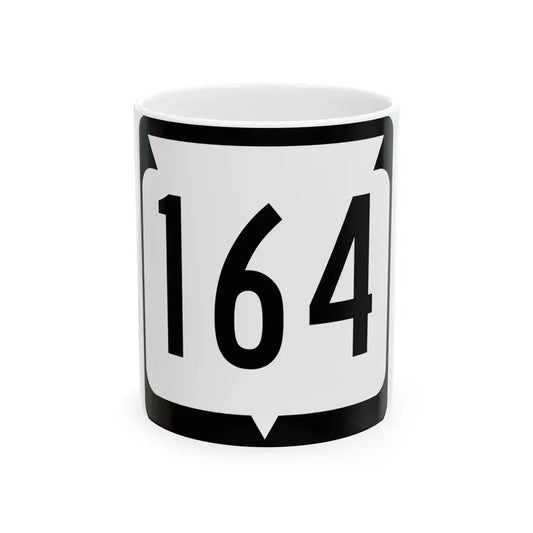 WIS 164 (Wisconsin) (Road Sign) White Coffee Mug 11oz - Go Mug Yourself