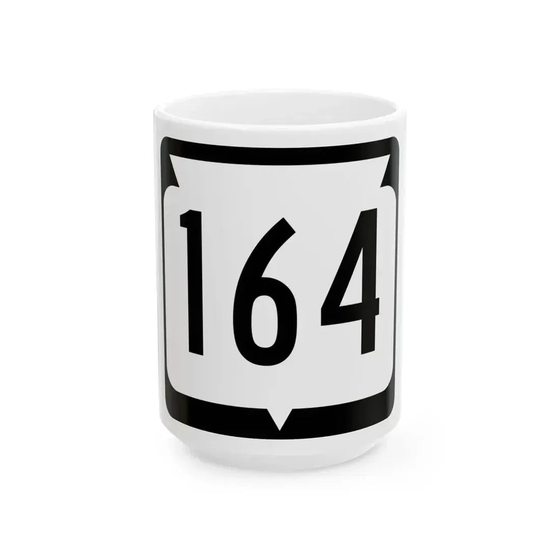 WIS 164 (Wisconsin) (Road Sign) White Coffee Mug 15oz - Go Mug Yourself