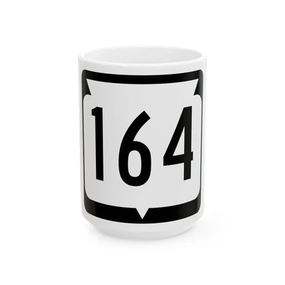 WIS 164 (Wisconsin) (Road Sign) White Coffee Mug 15oz - Go Mug Yourself