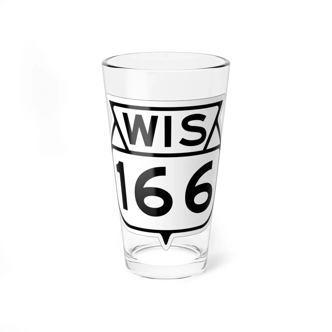 WIS 166 1949 (Wisconsin) (Road Sign) Pint Glass 16oz 16oz - Go Mug Yourself