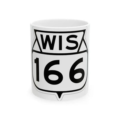 WIS 166 1949 (Wisconsin) (Road Sign) White Coffee Mug 11oz - Go Mug Yourself