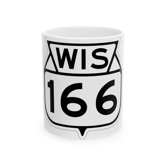 WIS 166 1949 (Wisconsin) (Road Sign) White Coffee Mug 11oz - Go Mug Yourself