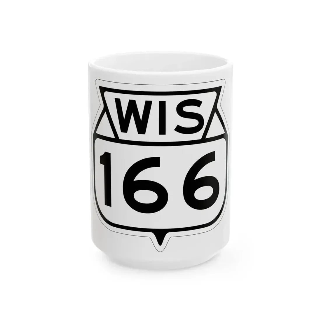 WIS 166 1949 (Wisconsin) (Road Sign) White Coffee Mug 15oz - Go Mug Yourself
