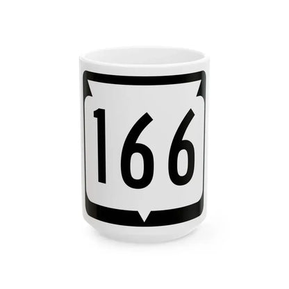 WIS 166 (Wisconsin) (Road Sign) White Coffee Mug 15oz - Go Mug Yourself