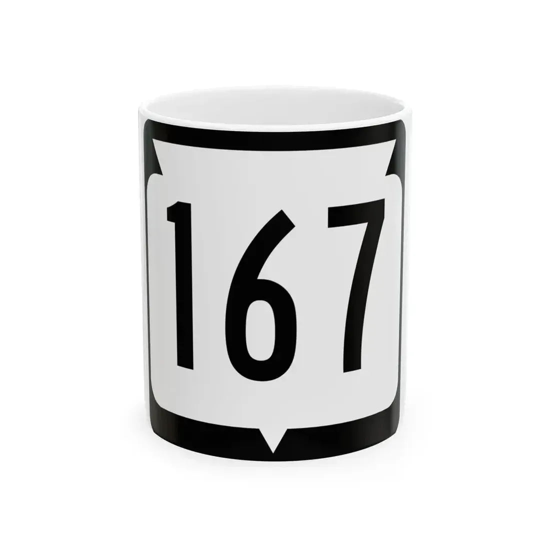 WIS 167 (Wisconsin) (Road Sign) White Coffee Mug 11oz - Go Mug Yourself