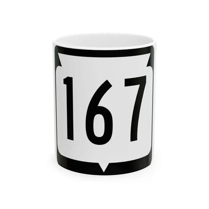 WIS 167 (Wisconsin) (Road Sign) White Coffee Mug 11oz - Go Mug Yourself