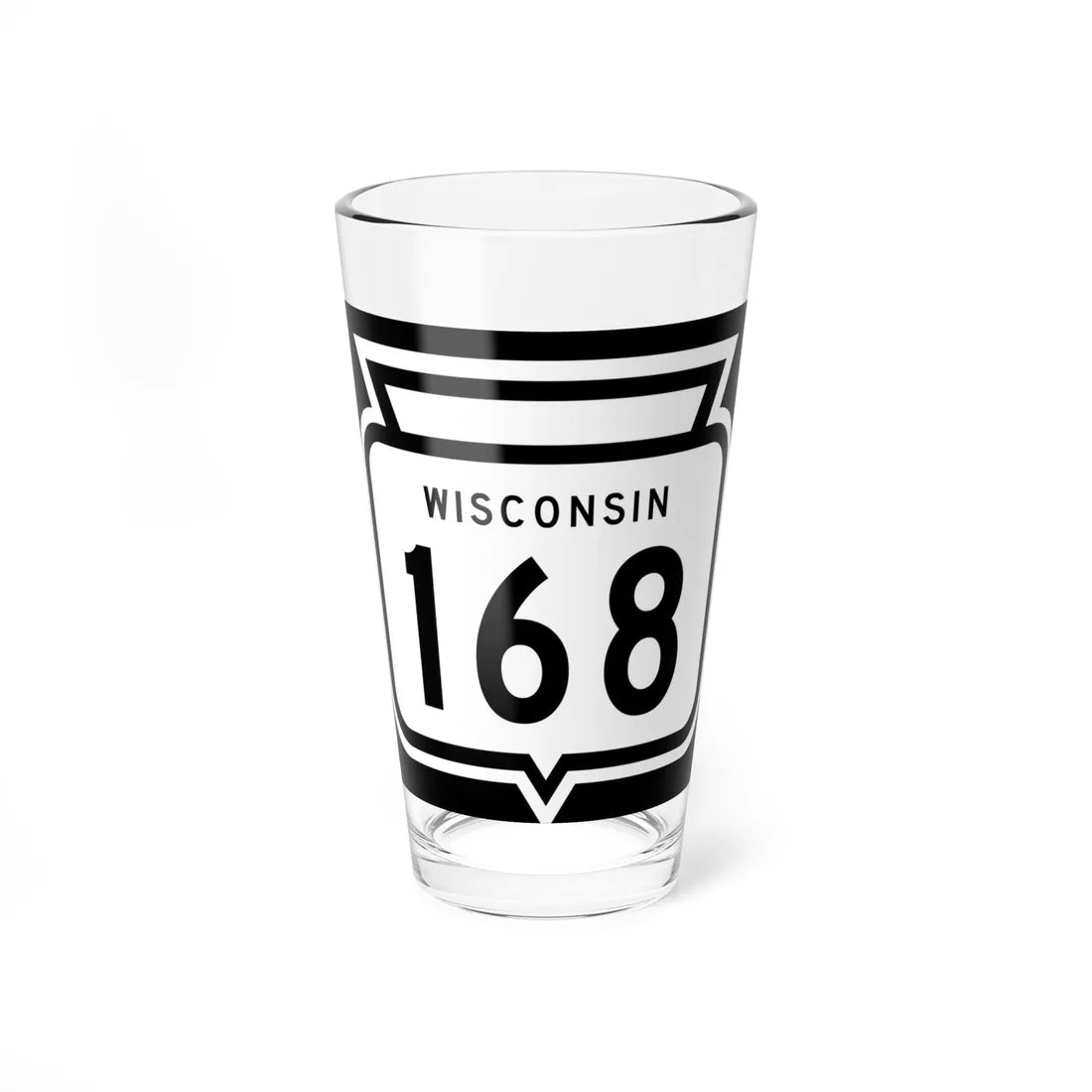WIS 168 1958 (Wisconsin) (Road Sign) Pint Glss 16oz 16oz - Go Mug Yourself