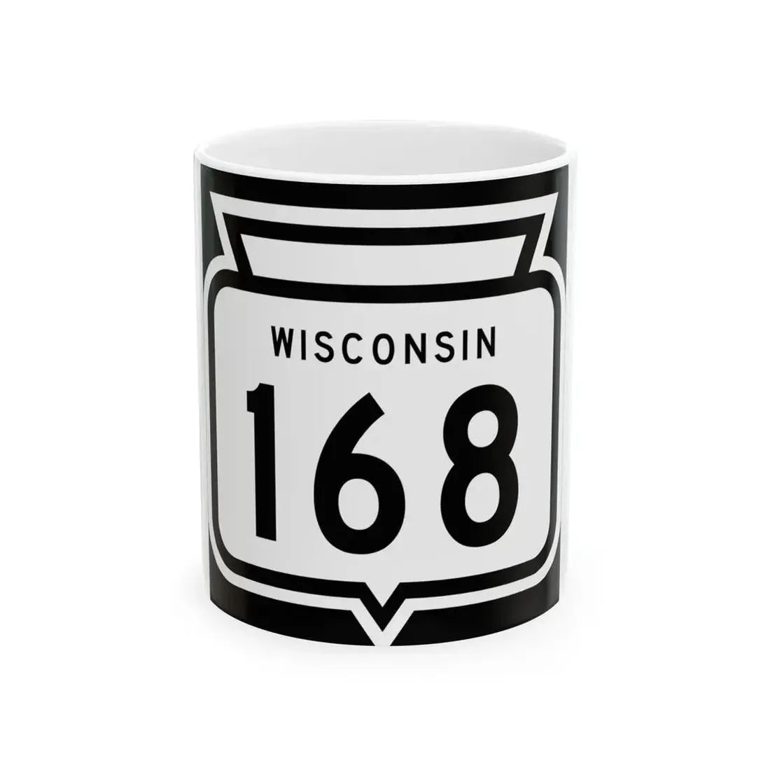 WIS 168 1958 (Wisconsin) (Road Sign) White Coffee Mug 11oz - Go Mug Yourself