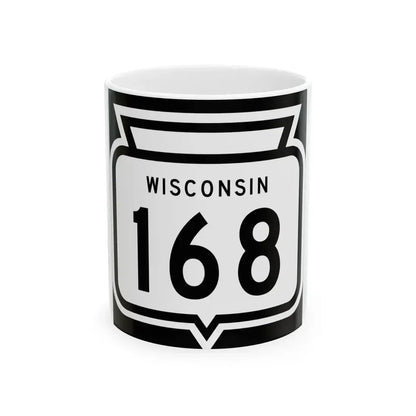 WIS 168 1958 (Wisconsin) (Road Sign) White Coffee Mug 11oz - Go Mug Yourself