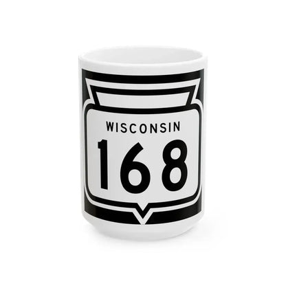 WIS 168 1958 (Wisconsin) (Road Sign) White Coffee Mug 15oz - Go Mug Yourself