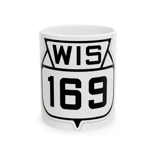 WIS 169 1938 (Wisconsin) (Road Sign) White Coffee Mug 11oz - Go Mug Yourself