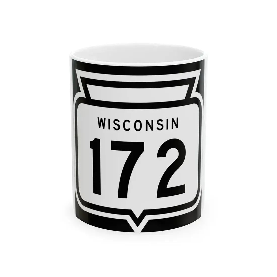 WIS 172 1958 (Wisconsin) (Road Sign) White Coffee Mug 11oz - Go Mug Yourself