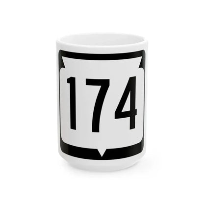 WIS 174 (Wisconsin) (Road Sign) White Coffee Mug 15oz - Go Mug Yourself