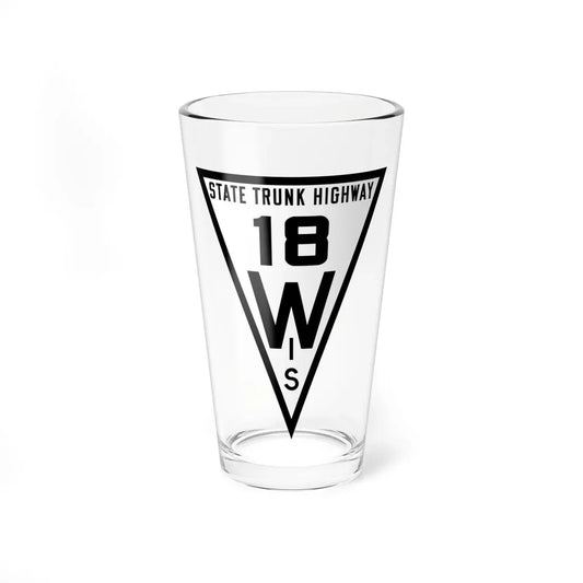 WIS 18 1919 (Wisconsin) (Road Sign) Pint Glass 16oz 16oz - Go Mug Yourself
