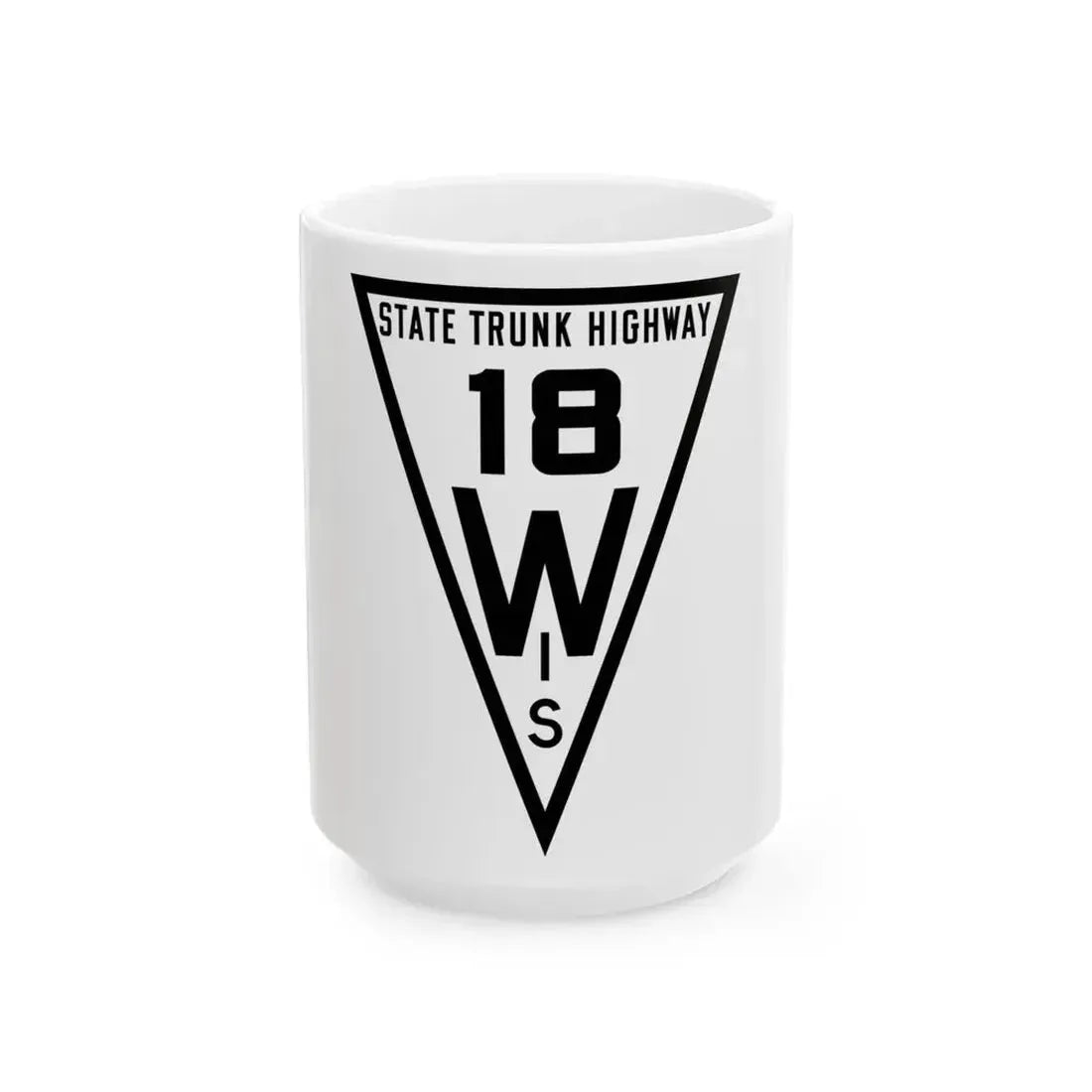 WIS 18 1919 (Wisconsin) (Road Sign) White Coffee Mug 15oz - Go Mug Yourself