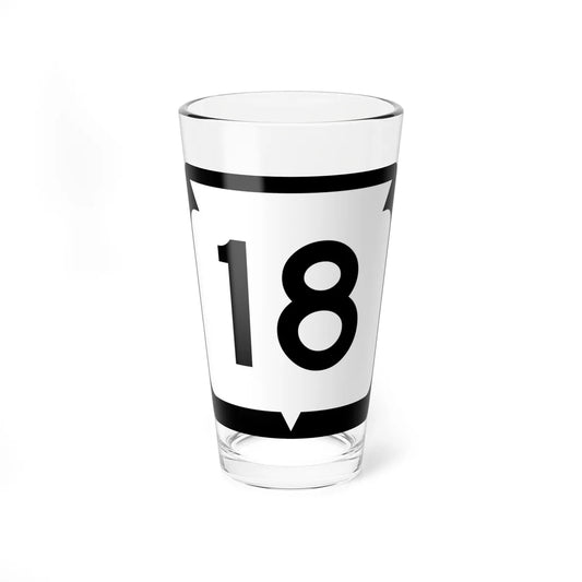 WIS 18 (Wisconsin) (Road Sign) Pint Glss 16oz 16oz - Go Mug Yourself