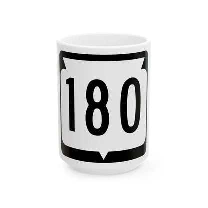 WIS 180 (Wisconsin) (Road Sign) White Coffee Mug 15oz - Go Mug Yourself