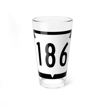 WIS 186 (Wisconsin) (Road Sign) Pint Glass 16oz 16oz - Go Mug Yourself