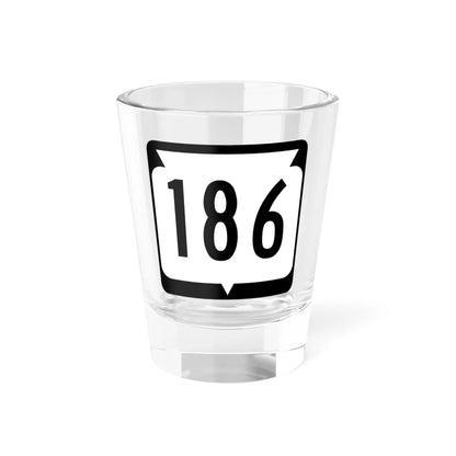 WIS 186 (Wisconsin) (Road Sign) Shot Glass 1.5oz 1.5oz - Go Mug Yourself