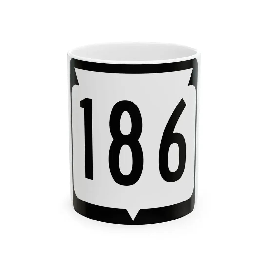 WIS 186 (Wisconsin) (Road Sign) White Coffee Mug 11oz - Go Mug Yourself